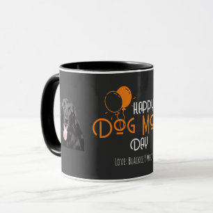 Happy Dog Mom’s Day with Orange Balloons & Puppies Mug