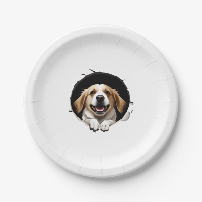 Happy dog   paper plates (Front)