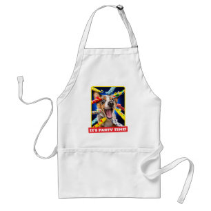 Happy Dog Party Blowers Adult Apron