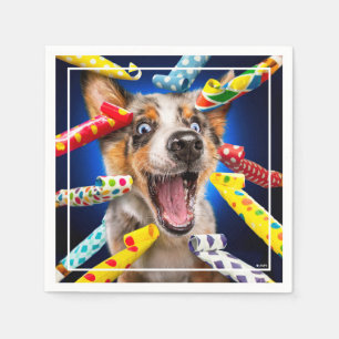 Happy Dog Party Blowers Napkins