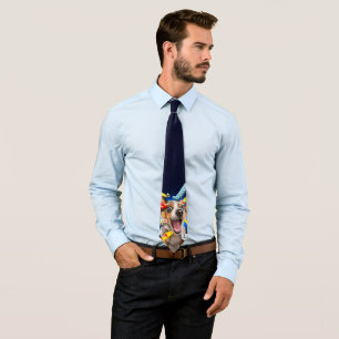 Happy Dog Party Blowers Neck Tie