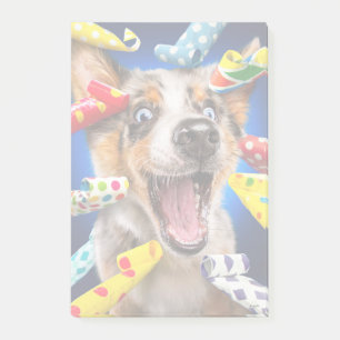 Happy Dog Party Blowers Post-it Notes