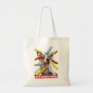 Happy Dog Party Blowers Tote Bag
