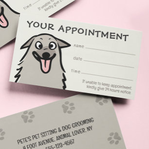 Happy Dog Pet Care Appointment Reminder Business Card