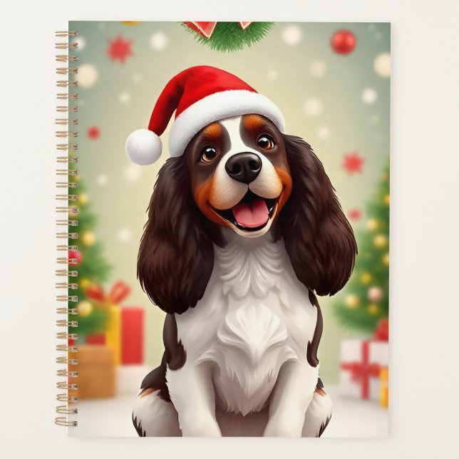 🎁Happy Dog Santa Hat Christmas Planner Gift ✨ (Front)