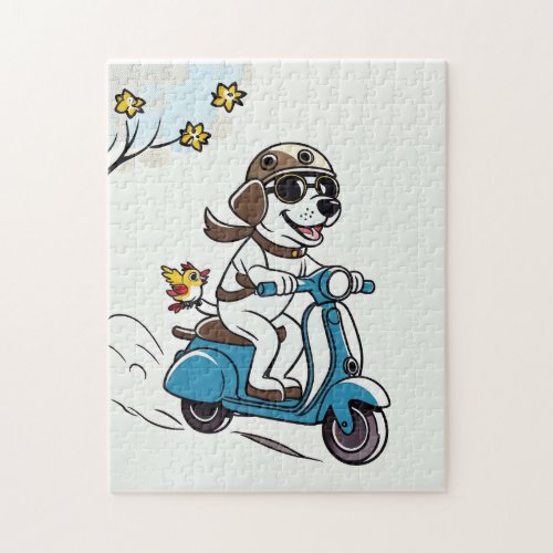 Happy Dog Scooter Adventure Puzzle