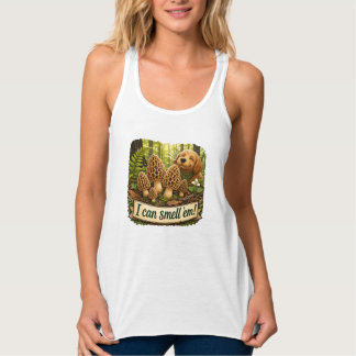 Happy Dog Smelling Morel Mushrooms - Nature Love Tank Top