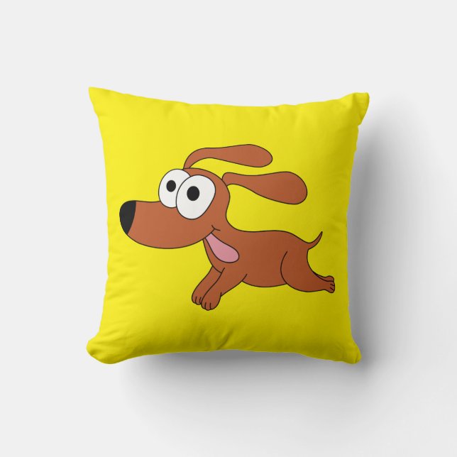 Happy Dog Throw Pillow (Front)