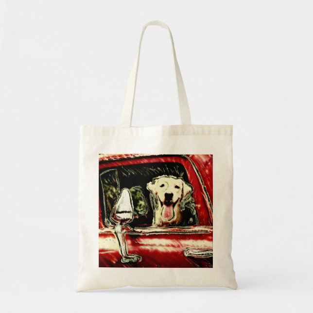 Happy Dog Tote Bag Red Truck Labrador (Front)