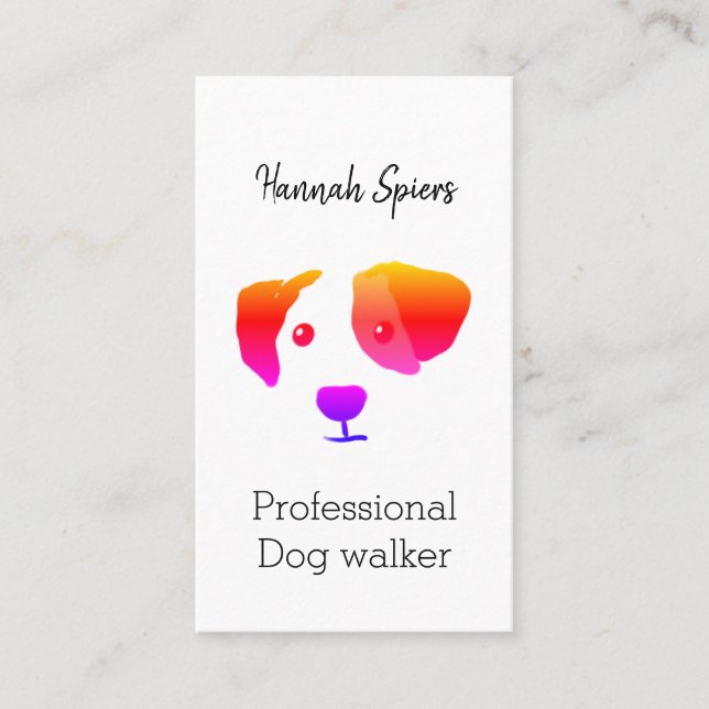 Happy Dog Walking / Dog Groomer Business Card (Front)