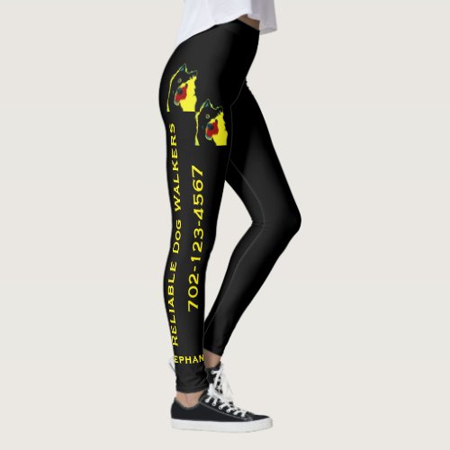 Happy Dog Walking Service Leggings with Name