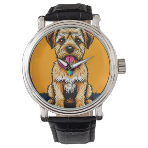 Happy Dog With a Colorful Collar Watch