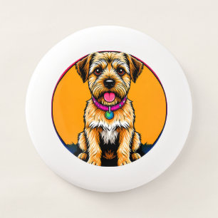 Happy Dog With a Colorful Collar Wham-O Frisbee