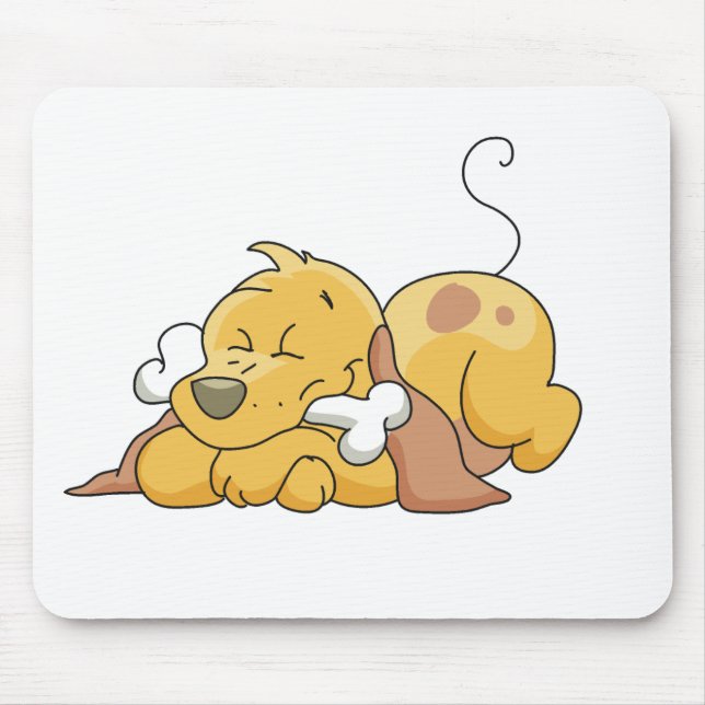 Happy Dog with Bone Mouse Pad (Front)