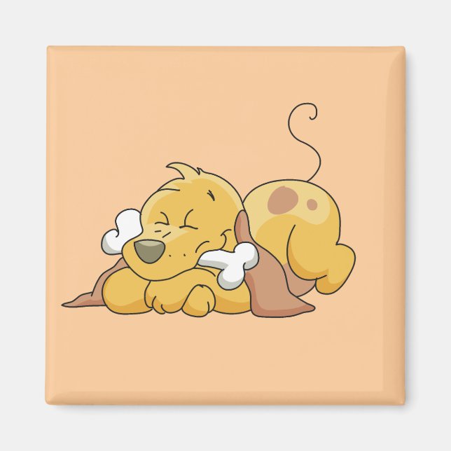 Happy Dog With Bone Tshirts and Gifts Magnet (Front)