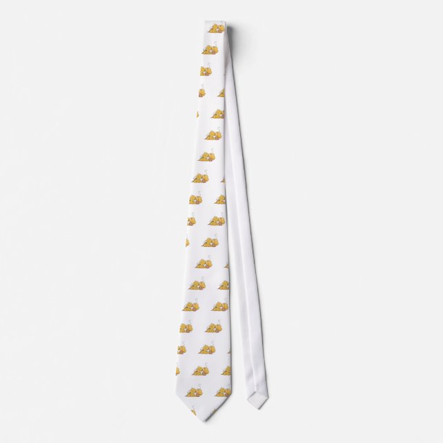 Happy Dog With Bone Tshirts and Gifts Tie (Front)