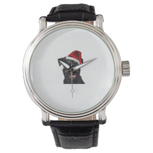 Happy Dog with Santa Claus Hat Costume for Adults Watch