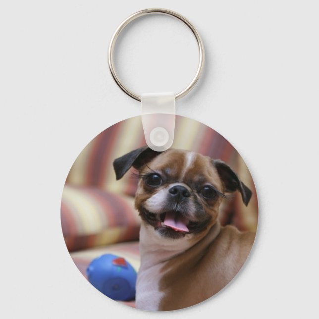 Happy Dog with Toy Keychain (Front)