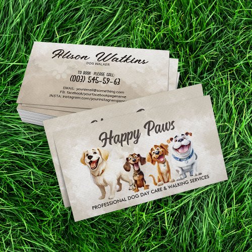 Happy Dogs Illustration Business Card