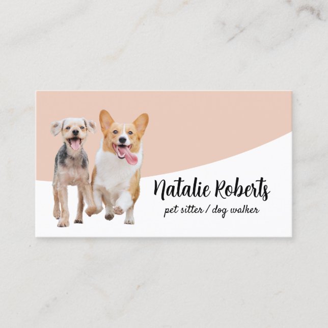 Happy Dogs Pet Sitter Dog Walking Pet Boutique Business Card (Front)