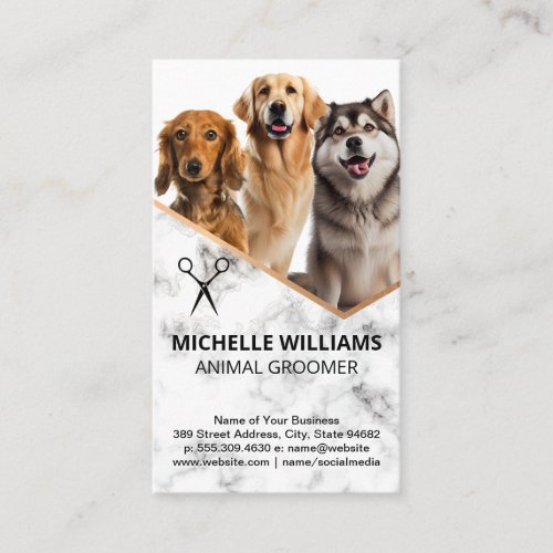 Happy Dogs Sitting  Groomer Business Card