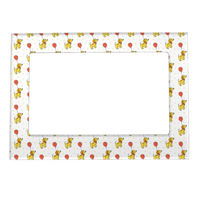 Happy Dogs with Balloons Pattern Magnetic Frame (Front)