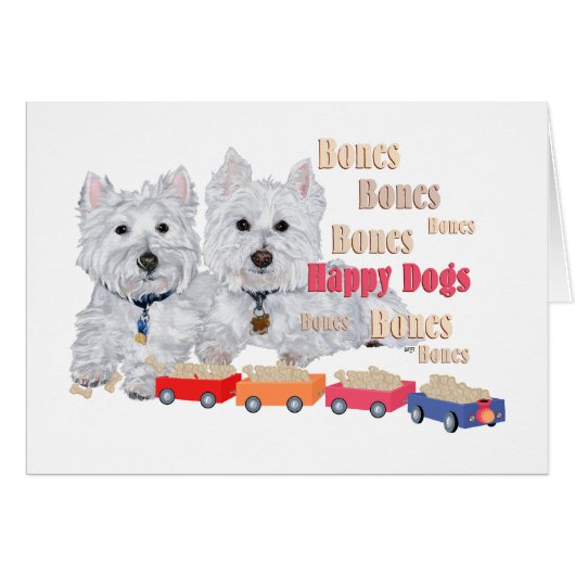 Happy Dogs With Bones (Front Horizontal)