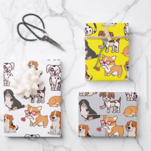 Happy Dogs Wrapping Paper Sheets