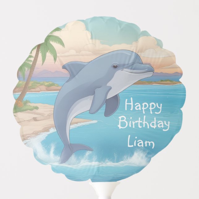 Happy Dolphin Birthday Balloon (Front)