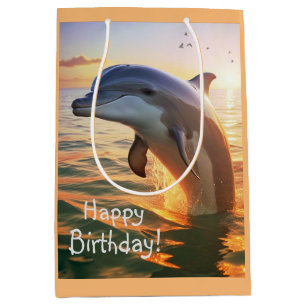 Happy Dolphin Birthday Medium Gift Bag