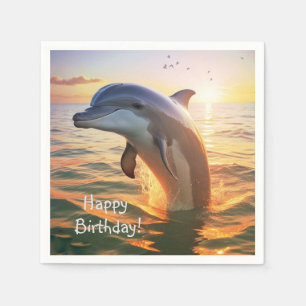 Happy Dolphin Birthday Napkins