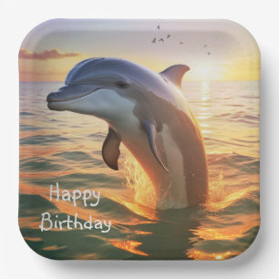 Happy Dolphin Birthday Paper Plates