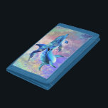 Happy Dolphin Couple Trifold Wallet - Blue<br><div class="desc">Dolphin Couple Painting - Choose / Add Your Unique Text - Name / Color / Font / Size / Elements - Image - Make Your Special Gift - Resize and move or remove and add elements / text with customization tool ! Painting and Design by MIGNED. Please see my other...</div>