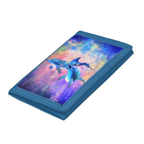 Happy Dolphin Family Trifold Wallet