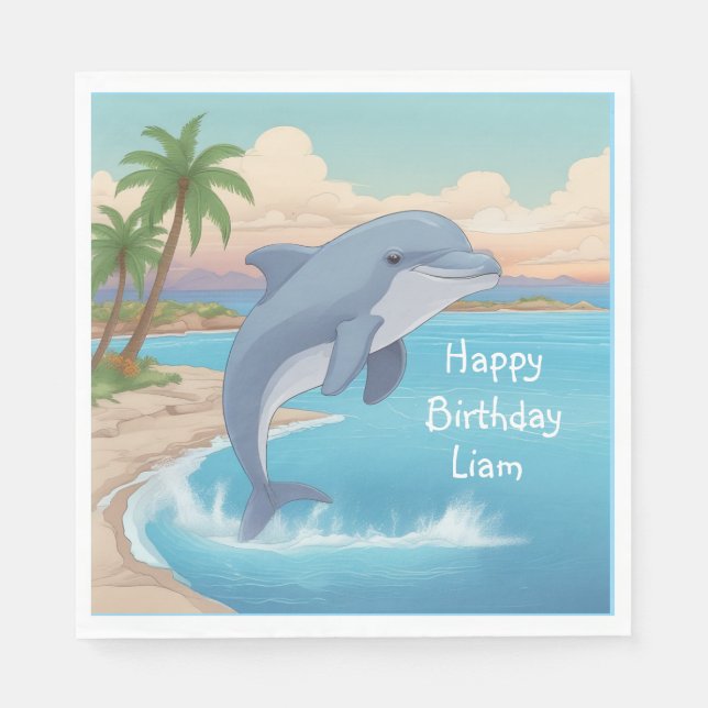 Happy Dolphin Napkins (Front)