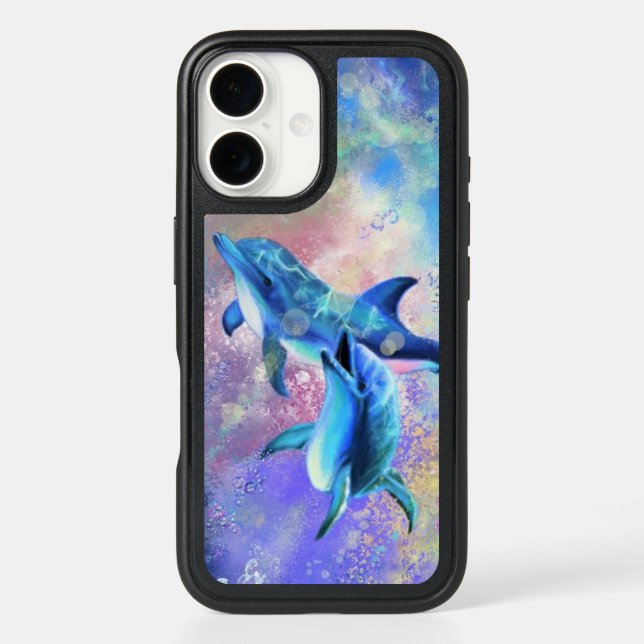 Happy Dolphin Otterbox iPhone Case (Back)