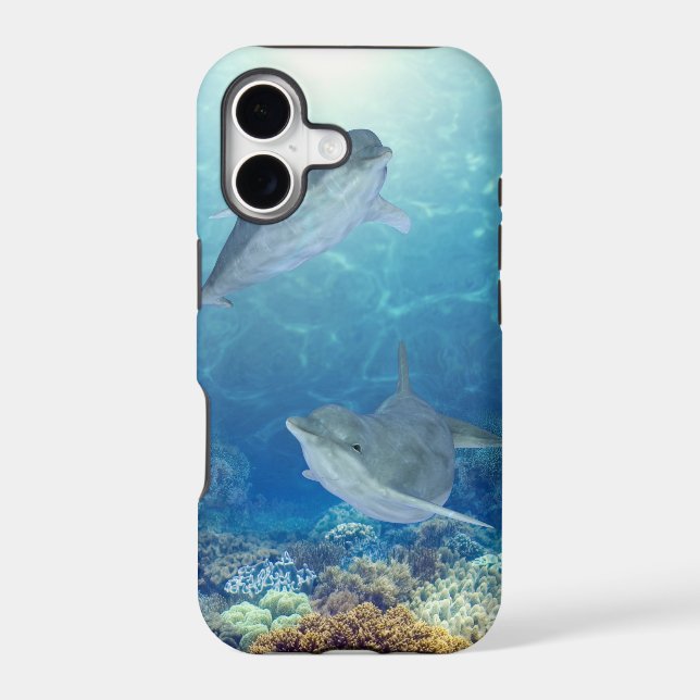 happy dolphins iphone case (Back)