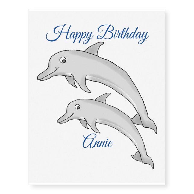 Happy Dolphins Temporary Tattoos (Front)