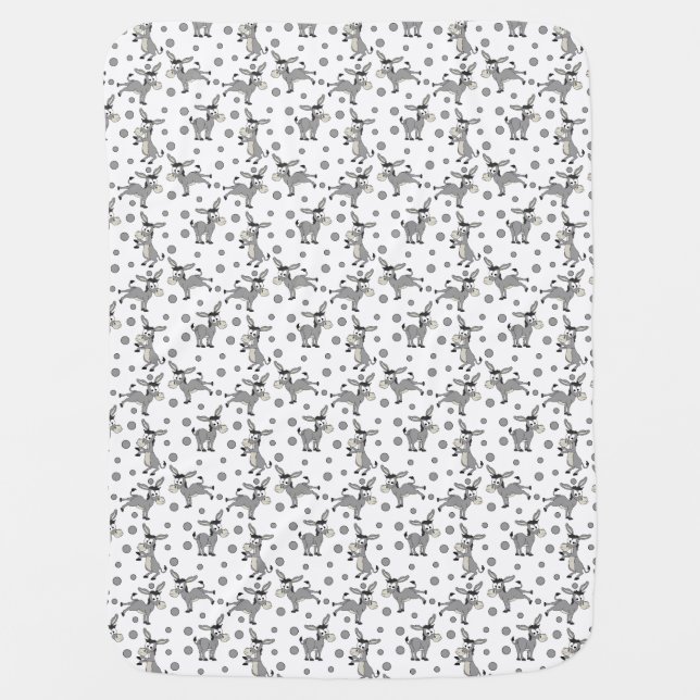 Happy Donkey Baby Blanket (Front)