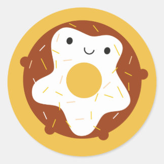 Happy Donut Classic Round Sticker