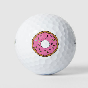Happy Donut Graphic Colorful Pink Donut Clipart Golf Balls