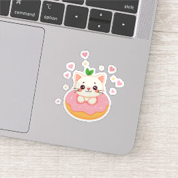 Happy Donut Kitty Sticker