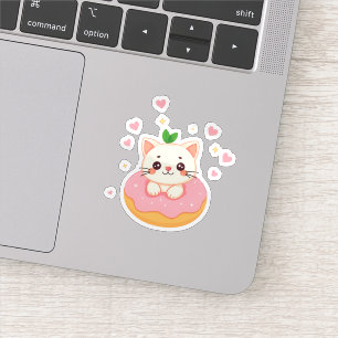 Happy Donut Kitty Sticker