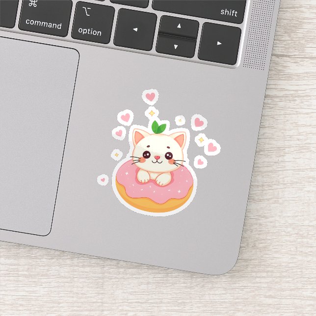 Happy Donut Kitty Sticker (Detail)