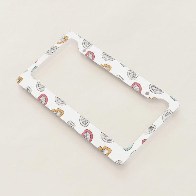 Happy Doodle Laugh License Plate Frame (3/4)