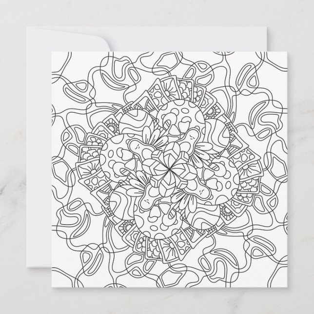 Happy Doodles: Avocado Land Coloring Flat Card (Front)