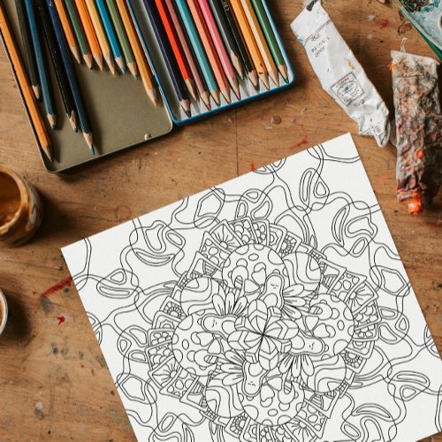 Happy Doodles Avocado Land Coloring Page Poster