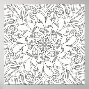Happy Doodles: Coloring Page for Adults Poster