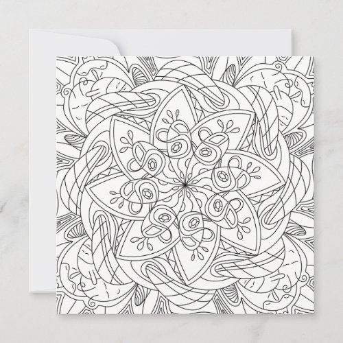 Happy Doodles Cute Flower Coloring Card For Kids