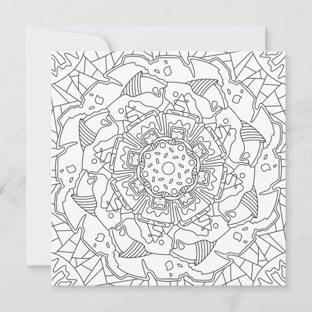 Happy Doodles: Joyful Coloring Page Flat Card (Front)